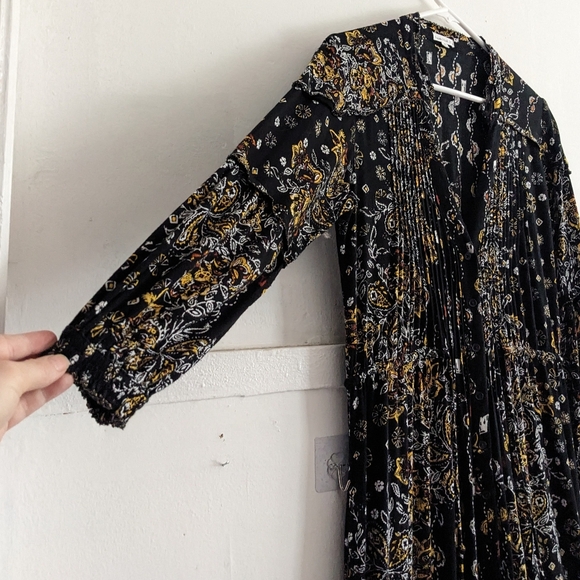 Poupette St Barth Black Floral Midi Dress XS - Picture 5 of 11